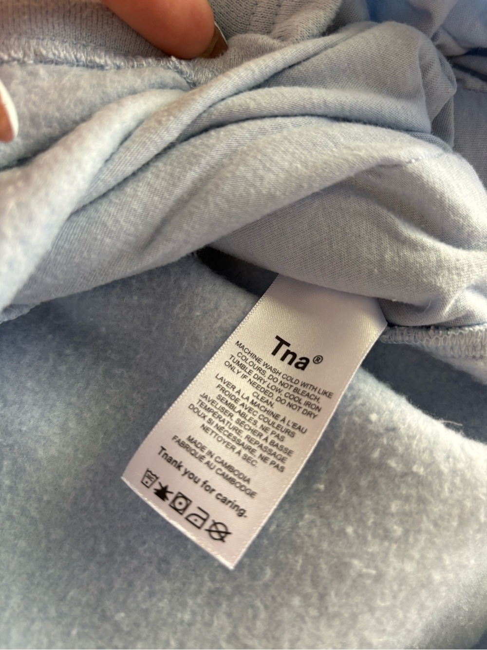 TNA Cozy Fleece Boyfriend Mini Skirt Light Blue Size Large Aritzia Lounge Skirt - Picture 5 of 13